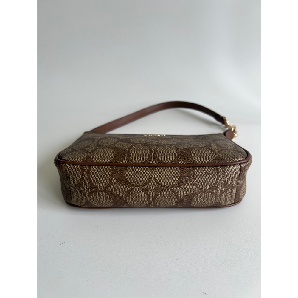 Coach Nolita 19 Brown Signature Coated Canvas Shoulder Bag Excellent - Picture 3 of 8